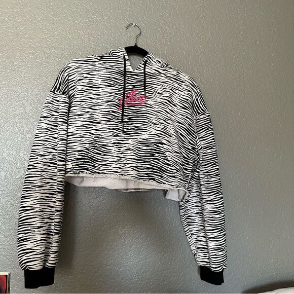 IAMGIA I AM GIA Axel zebra print cropped hoodie y2k style - Picture 5 of 10